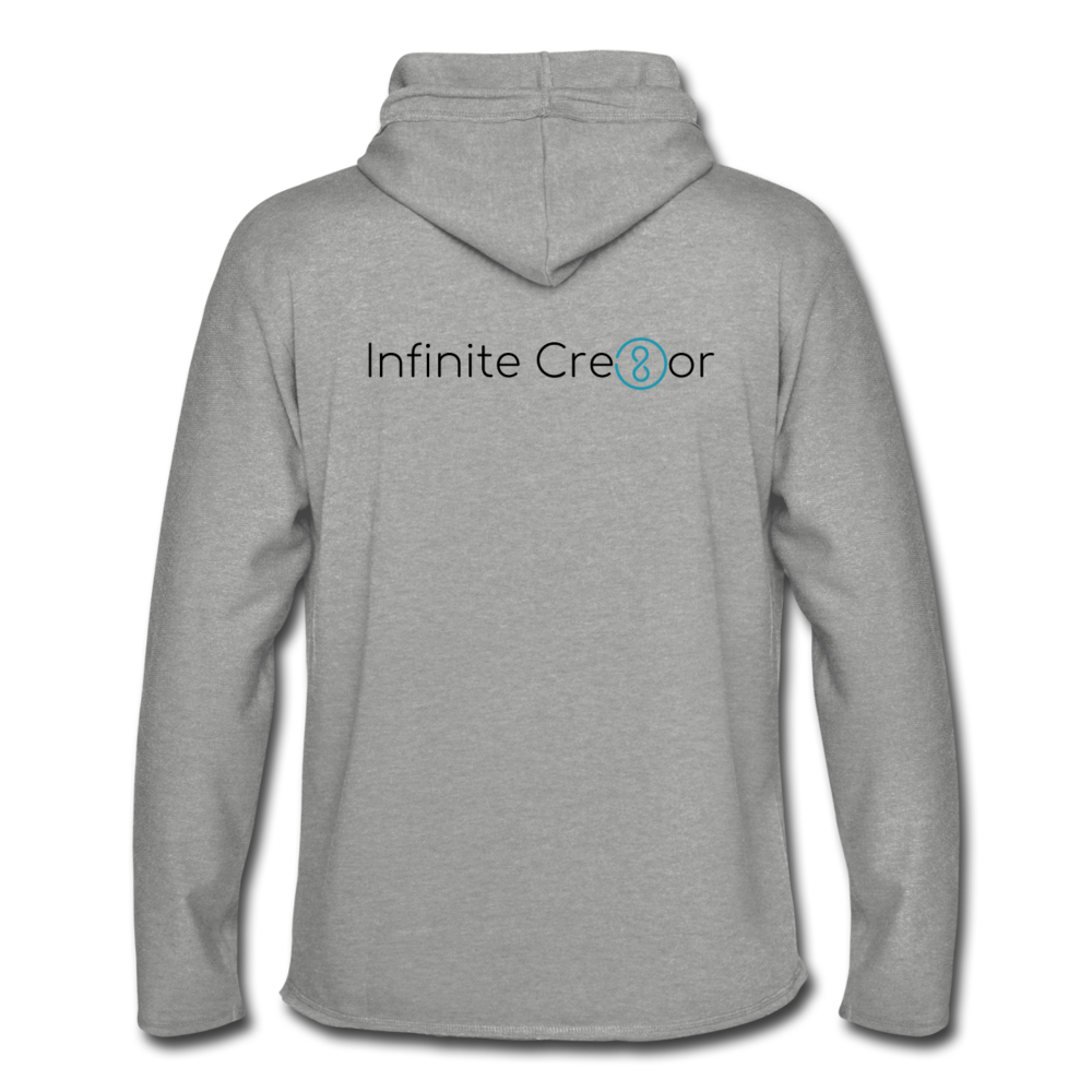 "Infinite Cre8or" Front&Back Unisex Lightweight Terry Hoodie - heather gray