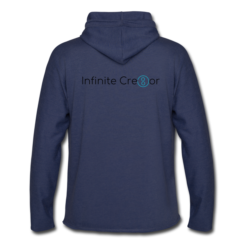 "Infinite Cre8or" Front&Back Unisex Lightweight Terry Hoodie - heather navy