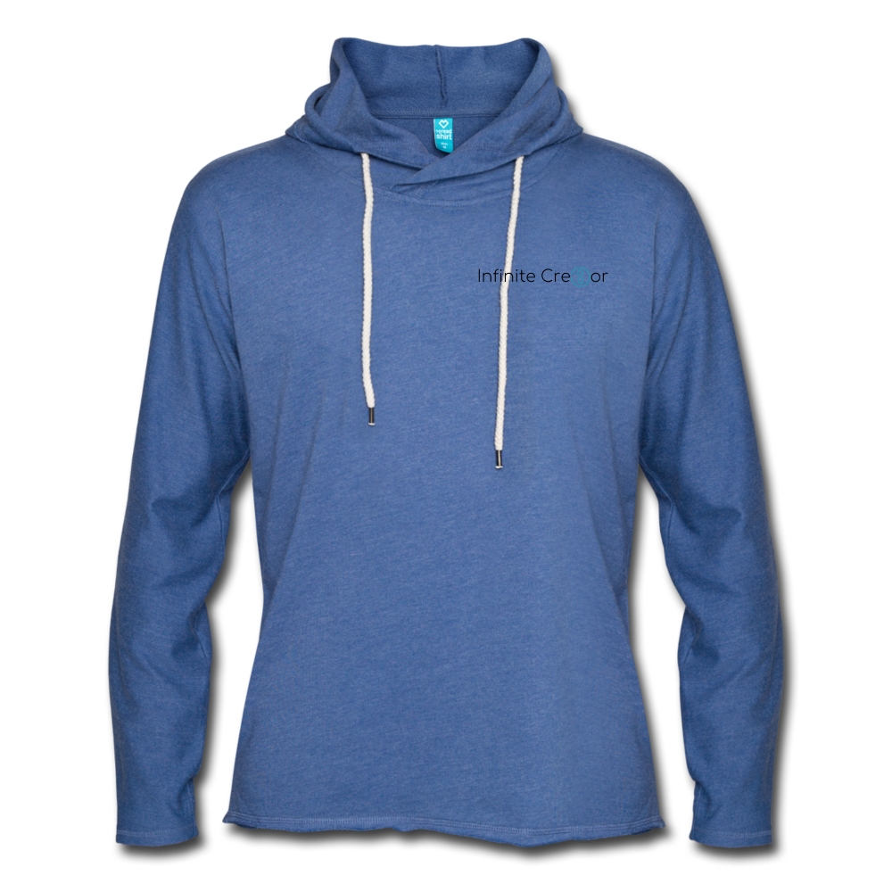 "Infinite Cre8or" Front&Back Unisex Lightweight Terry Hoodie - heather Blue