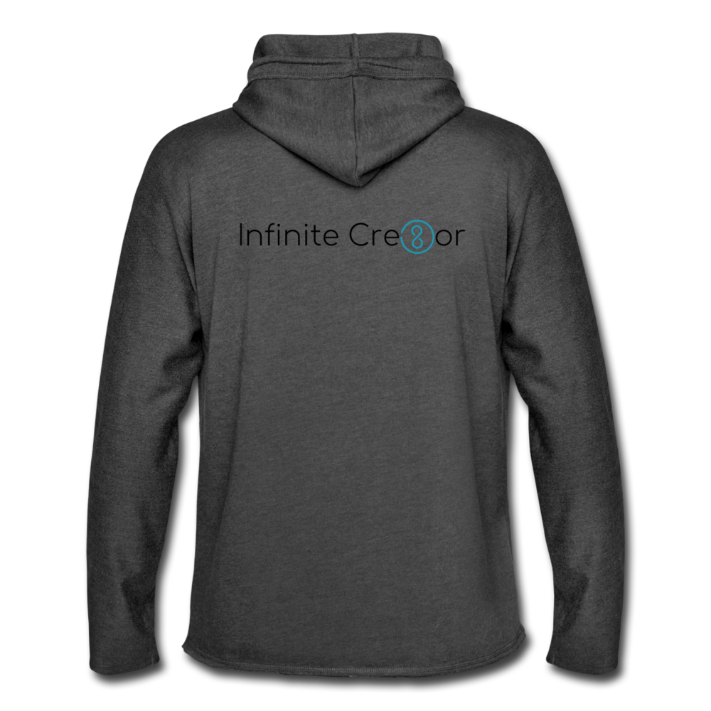 "Infinite Cre8or" Front&Back Unisex Lightweight Terry Hoodie - charcoal gray